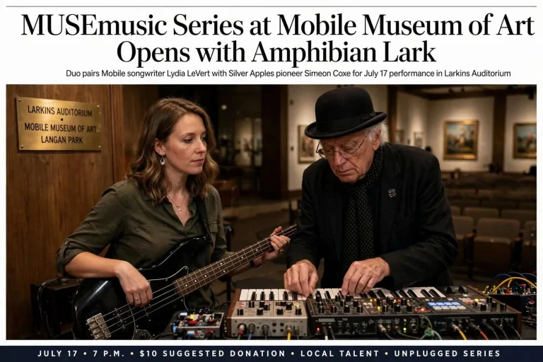 Illustration for the news story: MUSEmusic Series at Mobile Museum of Art Opens with Amphibian Lark
