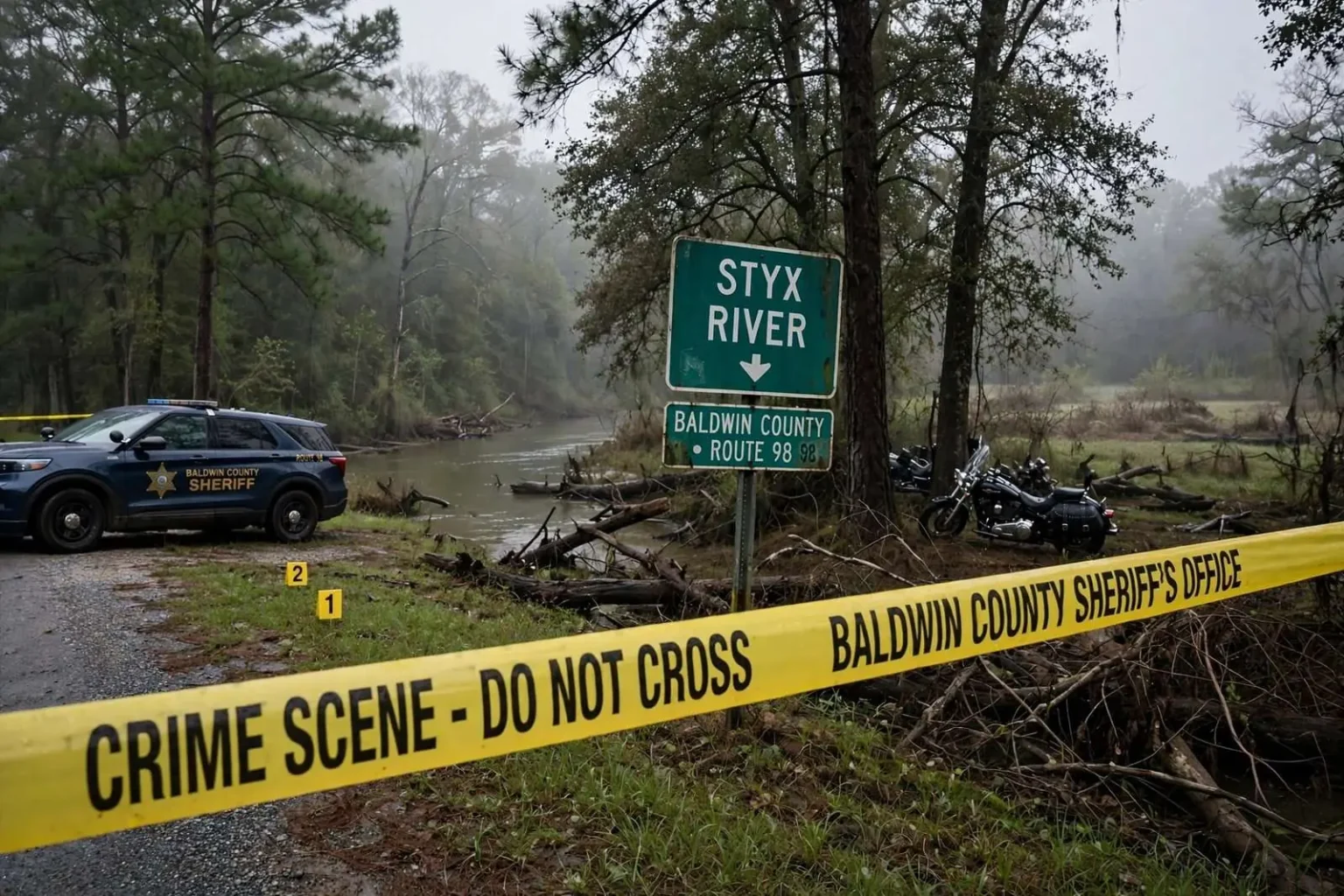 Illustration for the news story: Tuscaloosa Man Charged in Baldwin County Gang Killing Found Dead
