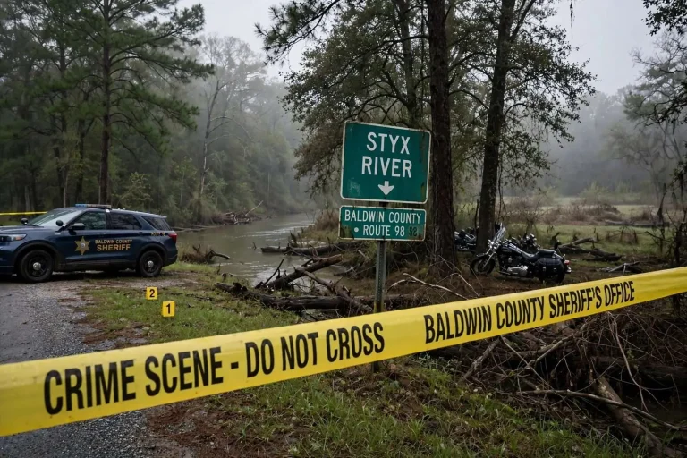 Illustration for the news story: Tuscaloosa Man Charged in Baldwin County Gang Killing Found Dead