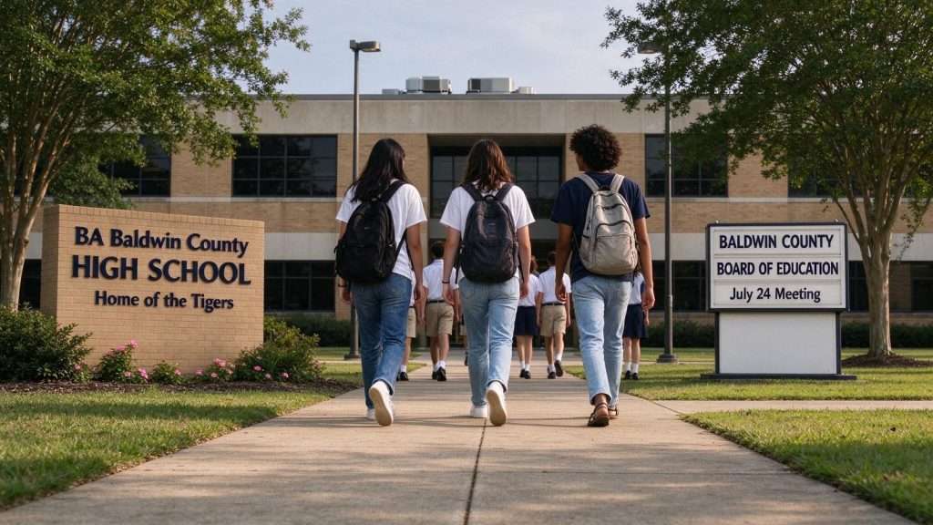 Illustration for the news story: Baldwin County Weighs Loosening Its School Dress Code to Give High Schoolers More Leeway