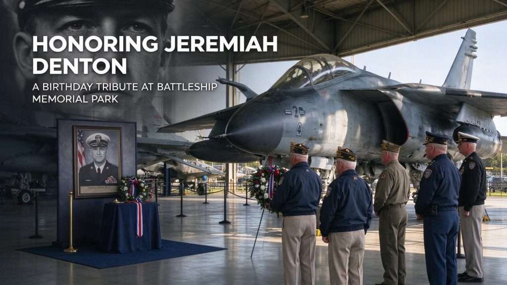 Illustration for the news story: Battleship Memorial Park to Honor Late Senator Jeremiah Denton on His Birthday