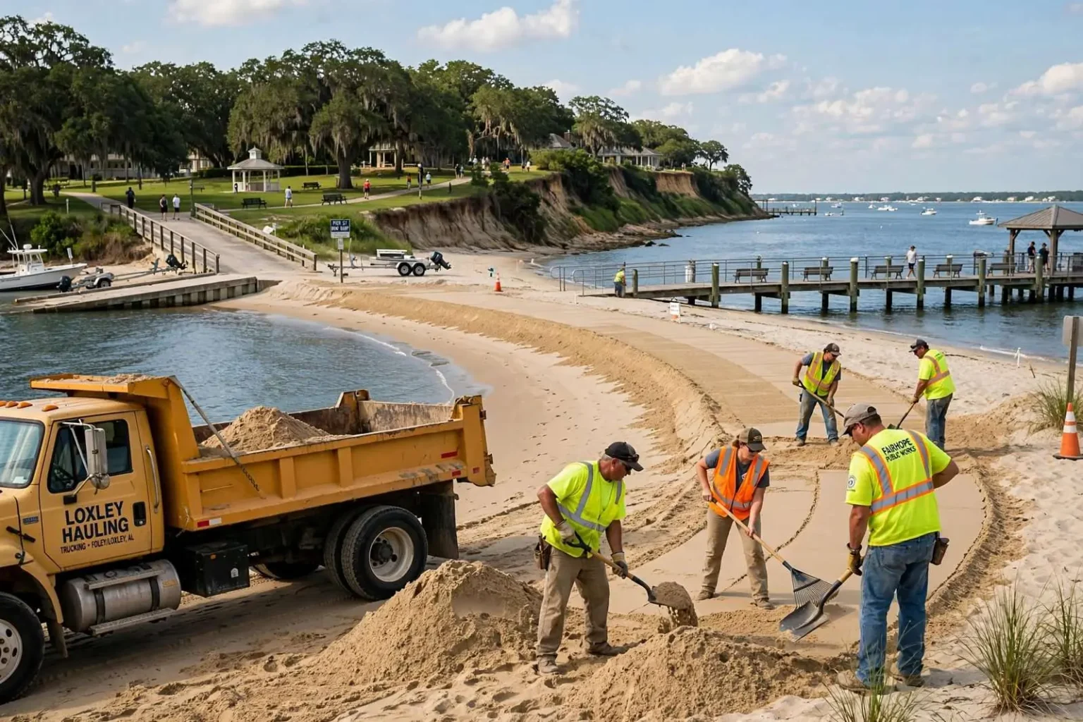 Illustration for the news story: Fairhope’s Magnolia Beach Gets Makeover With 3,000 Tons of New Sand