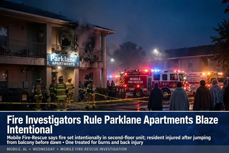 Illustration for the news story: Fire Investigators Rule Parklane Apartments Blaze Intentional