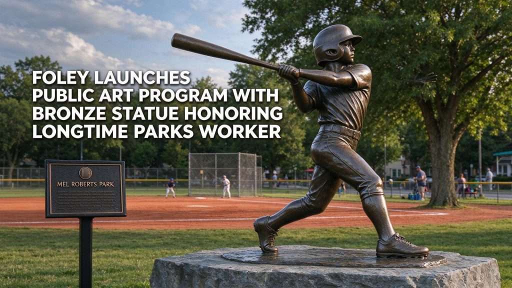 Illustration for the news story: Foley Launches Public Art Program With Bronze Statue Honoring Longtime Parks Worker
