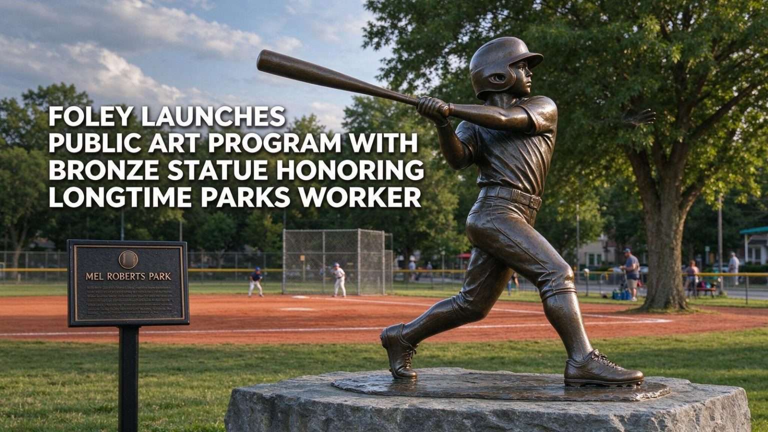 Illustration for the news story: Foley Launches Public Art Program With Bronze Statue Honoring Longtime Parks Worker