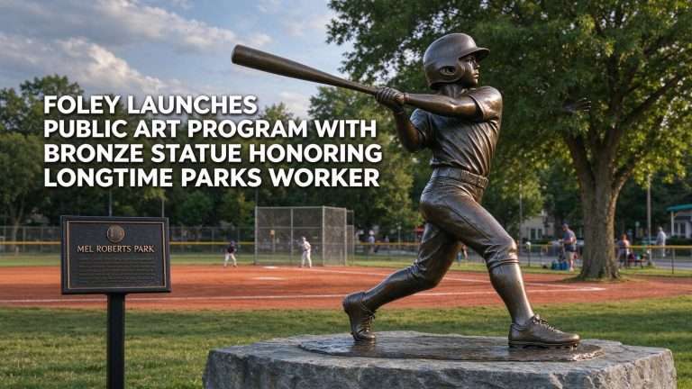 Illustration for the news story: Foley Launches Public Art Program With Bronze Statue Honoring Longtime Parks Worker