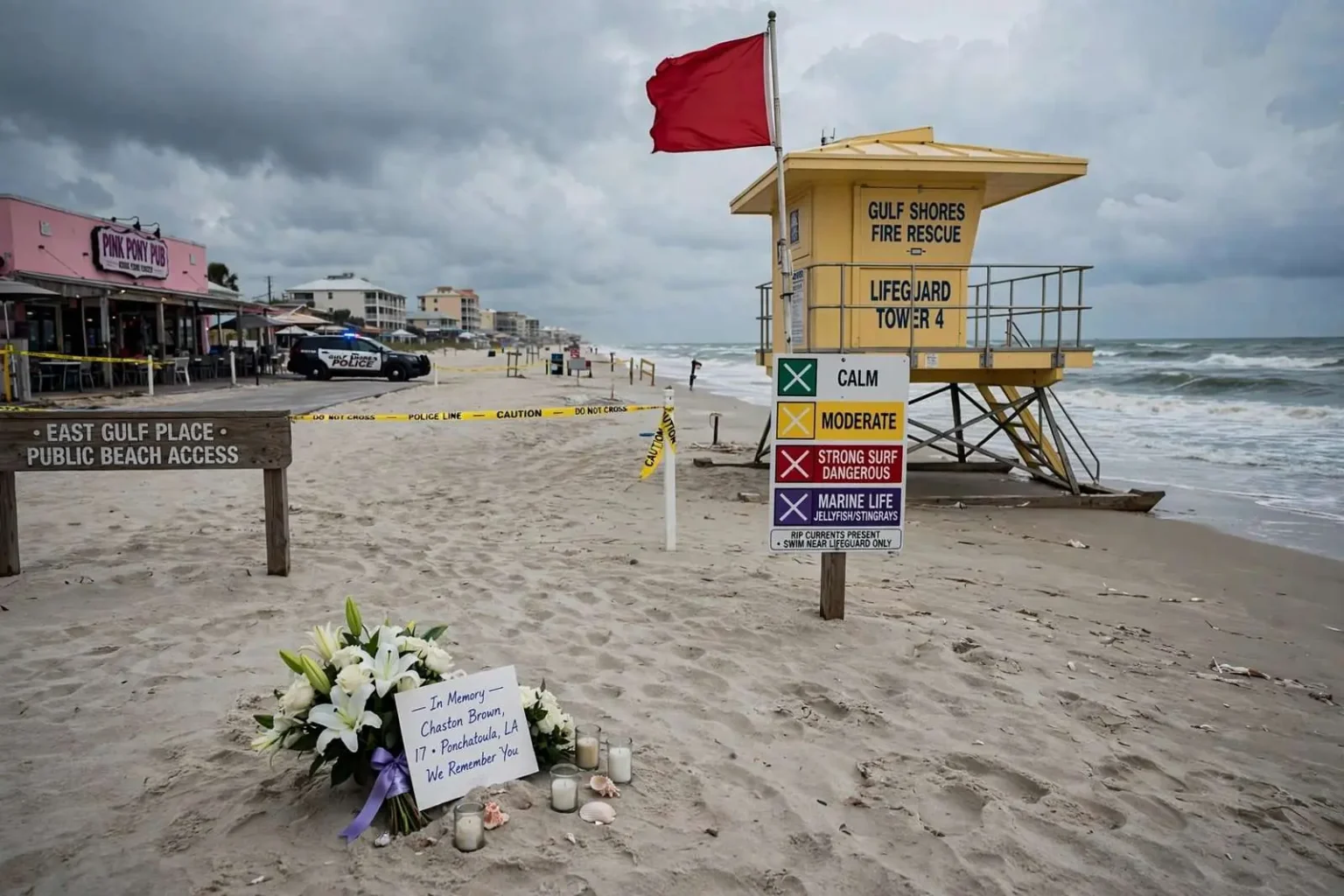 Illustration for the news story: Body of Louisiana Teen Recovered on Gulf Shores Beach After Drowning