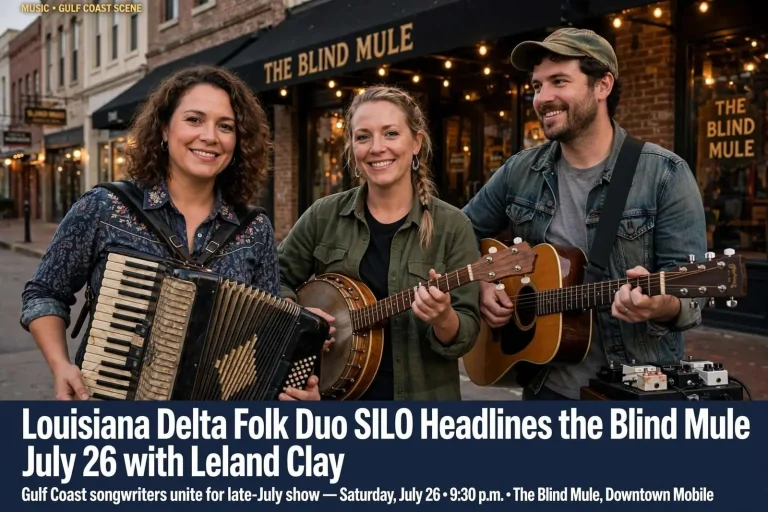 Illustration for the news story: Louisiana Delta Folk Duo SILO Headlines the Blind Mule July 26 with Leland Clay