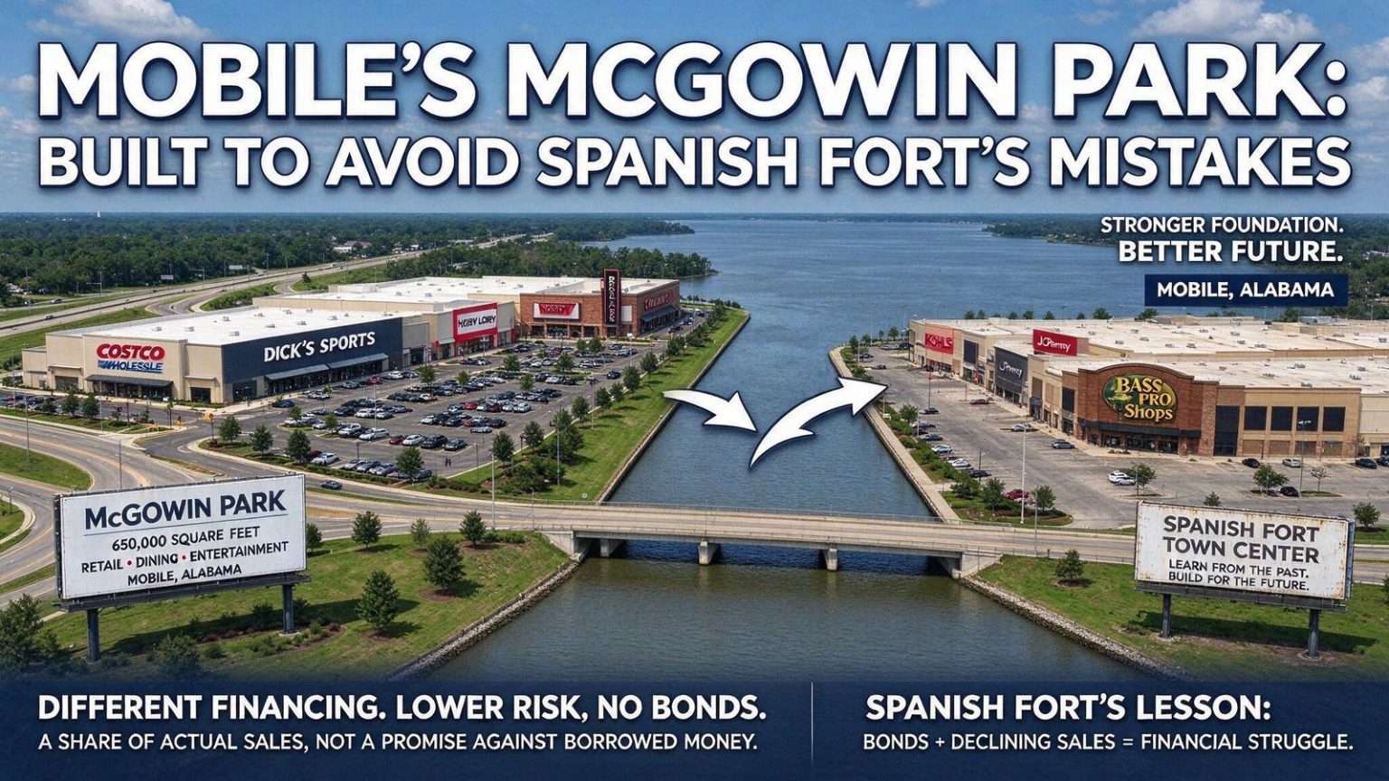 Illustration for the news story: Mobile Officials Say McGowin Park Is Built to Avoid the Struggles That Dogged Spanish Fort Town Center