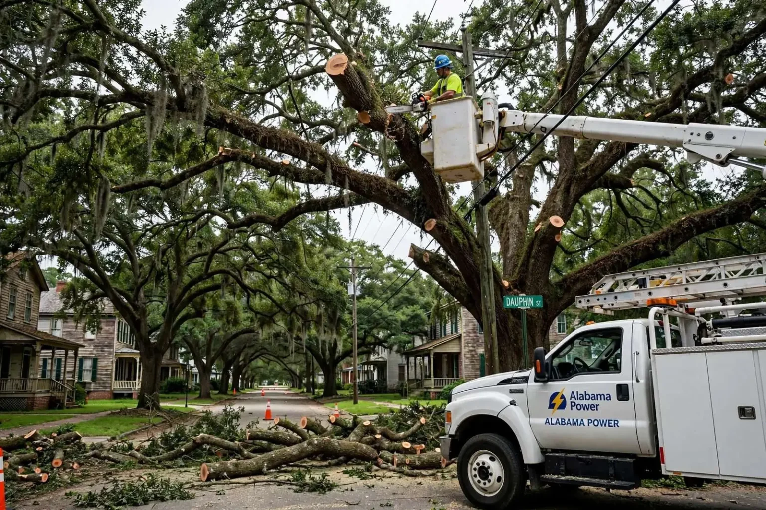 Illustration for the news story: Mobile Councilman Calls for Meeting on Alabama Power’s Tree-Trimming Practices