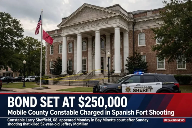 Illustration for the news story: Bond Set at $250,000 for Mobile County Constable in Spanish Fort Shooting