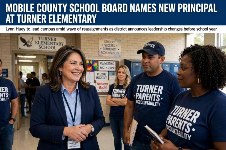 Illustration for the news story: Mobile County School Board Names New Principal at Turner Elementary Amid Wave of Reassignments