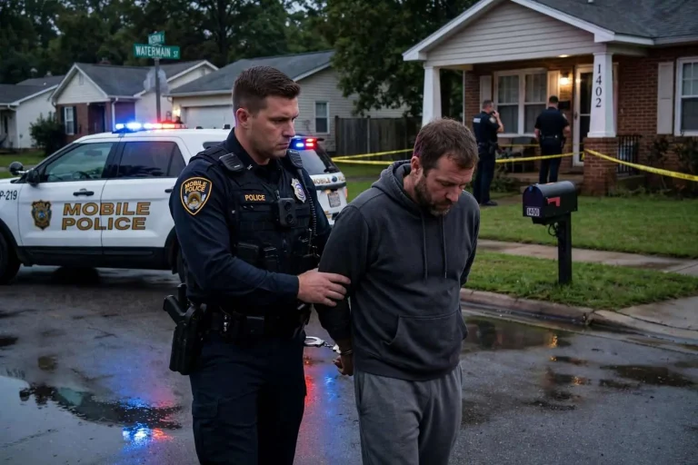 Illustration for the news story: Mobile Police Arrest Man After Domestic Call Ends With Standoff at Neighbor’s Home
