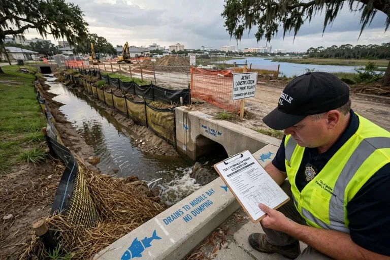 Illustration for the news story: Mobile Adopts New Stormwater Rules Under State Consent Decree