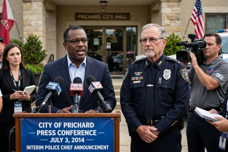Illustration for the news story: Prichard Names Retired Chief Michael Rowland Interim Leader as Mayor Vows to Move Past Speziale’s Exit