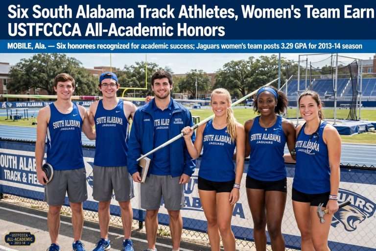 Illustration for the news story: Six South Alabama Track Athletes, Women’s Team Earn USTFCCCA All-Academic Honors