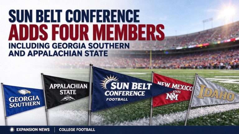 Illustration for the news story: Sun Belt Conference Adds Four Members, Including Georgia Southern and Appalachian State