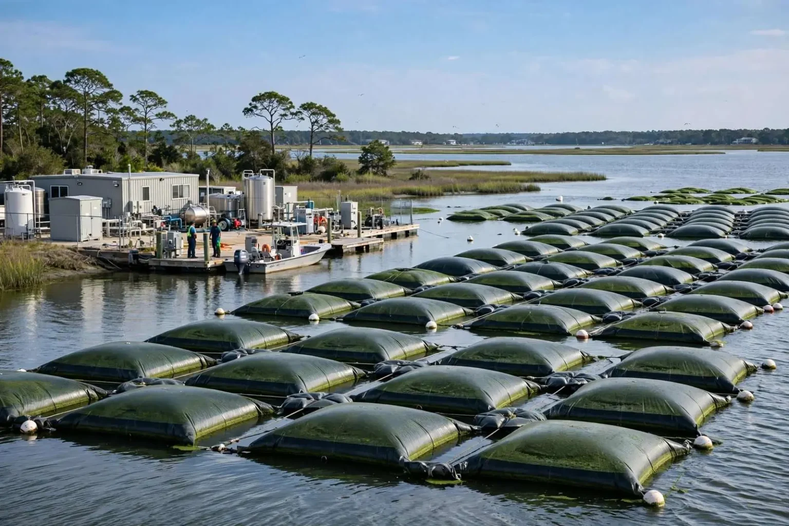 Illustration for the news story: Daphne-Born Algae Fuel Project Eyes Full-Scale Commercial Site on Mobile Bay