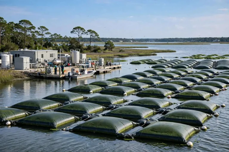 Illustration for the news story: Daphne-Born Algae Fuel Project Eyes Full-Scale Commercial Site on Mobile Bay