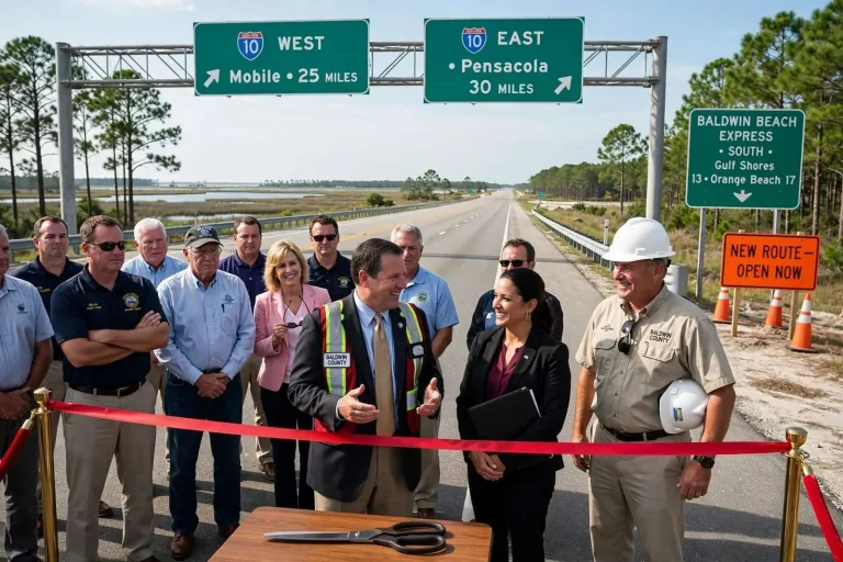 Illustration for the news story: Baldwin Beach Express Interchange Opens, and Officials Bet It Will Boost Beach Tourism