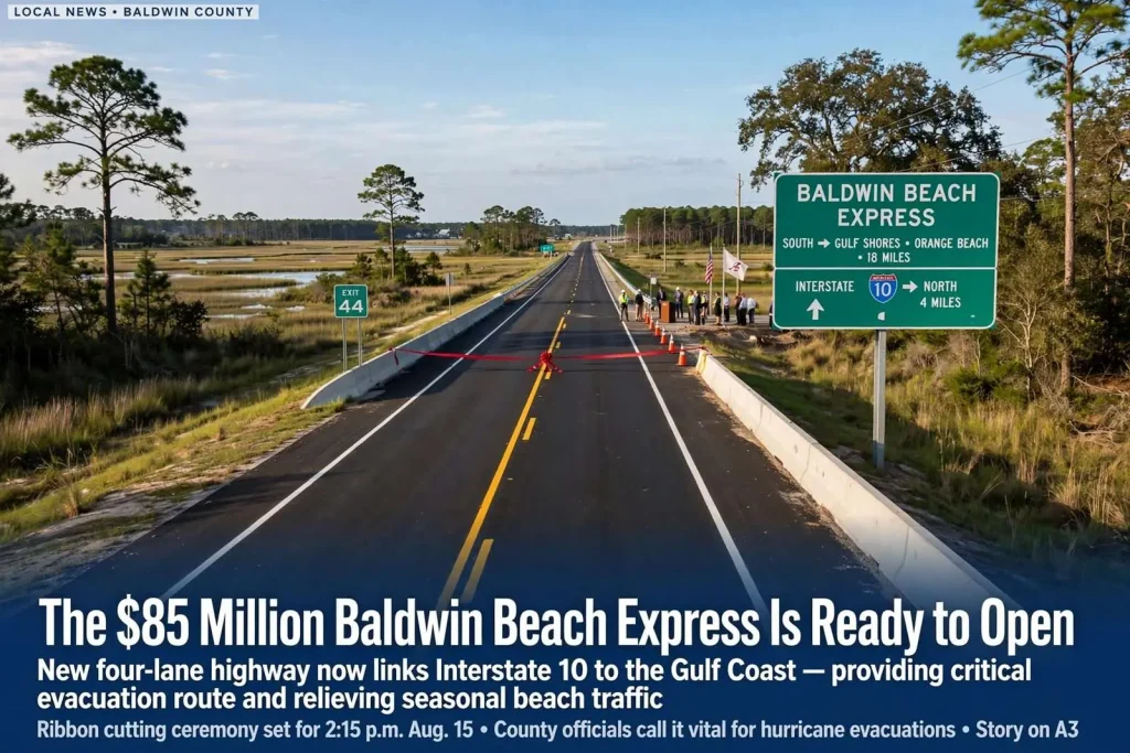 Illustration for the news story: The $85 Million Baldwin Beach Express Is Ready to Open, Linking I-10 to the Coast