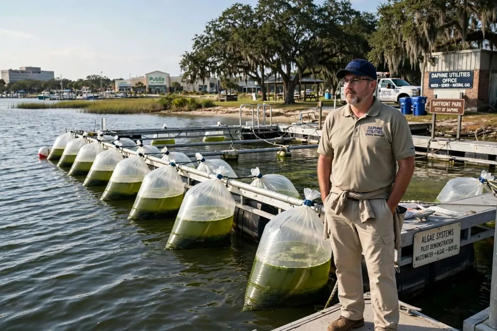 Illustration for the news story: Daphne Utilities General Manager Steps Down to Join Bayfront Algae-Fuel Venture