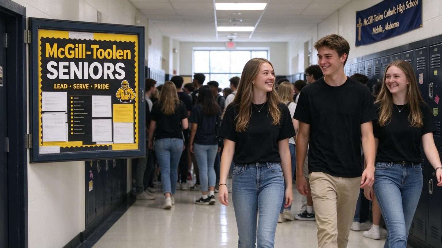 Illustration for the news story: McGill-Toolen Seniors Slip Into the Black Shirts for Their Final Year