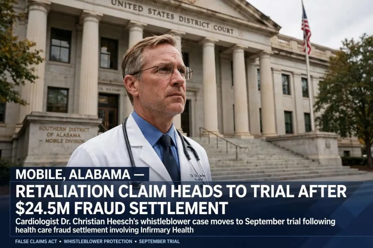 Illustration for the news story: Mobile Cardiologist’s Retaliation Claim Heads to Trial After Fraud Case Settles