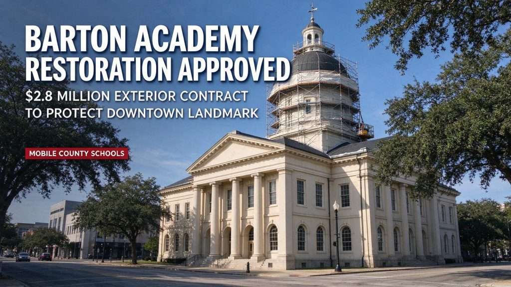 Illustration for the news story: Mobile County Schools Approve $2.8 Million Deal to Restore Barton Academy