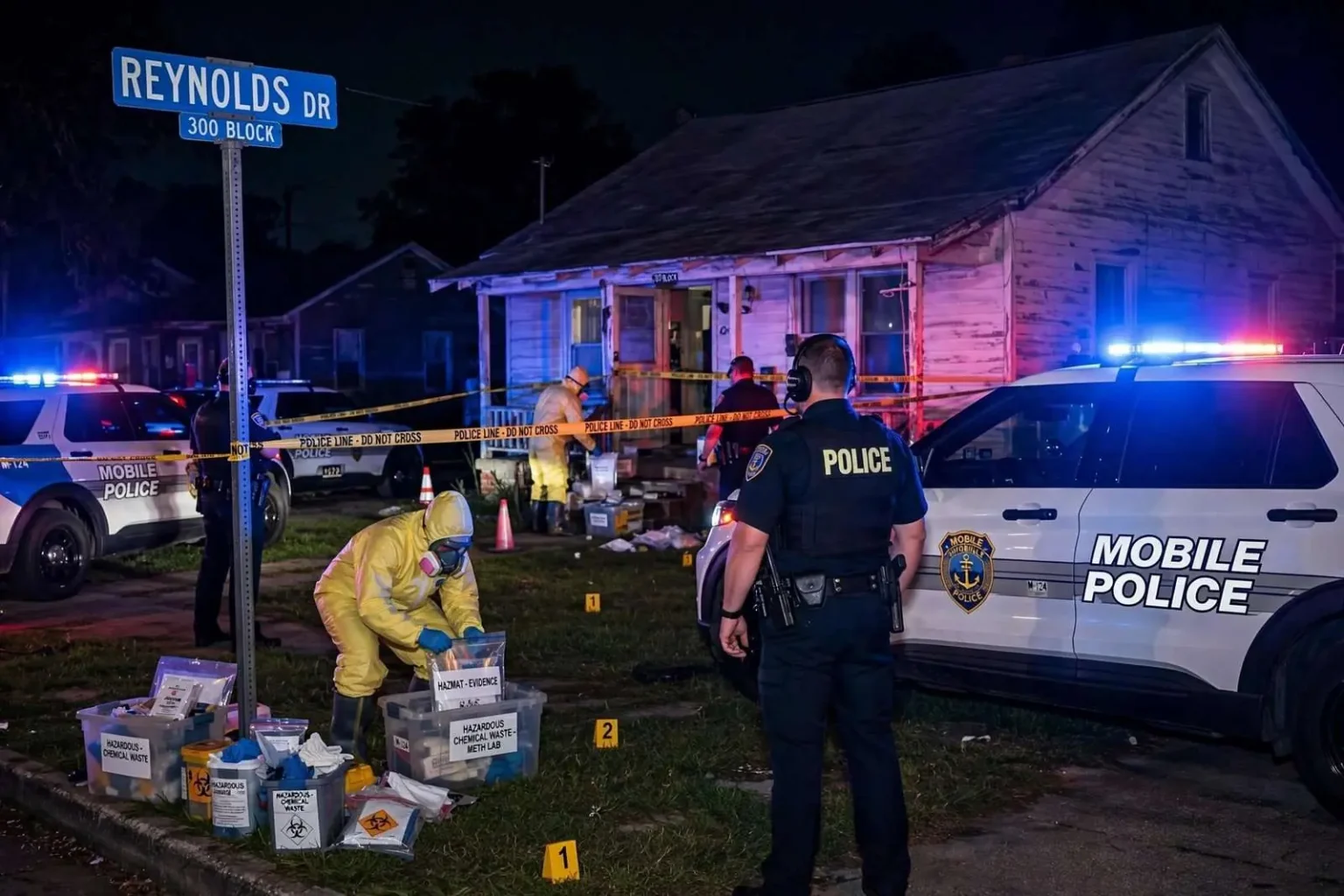 Illustration for the news story: Mobile Police Bust Meth Lab on Reynolds Drive, Arrest Three
