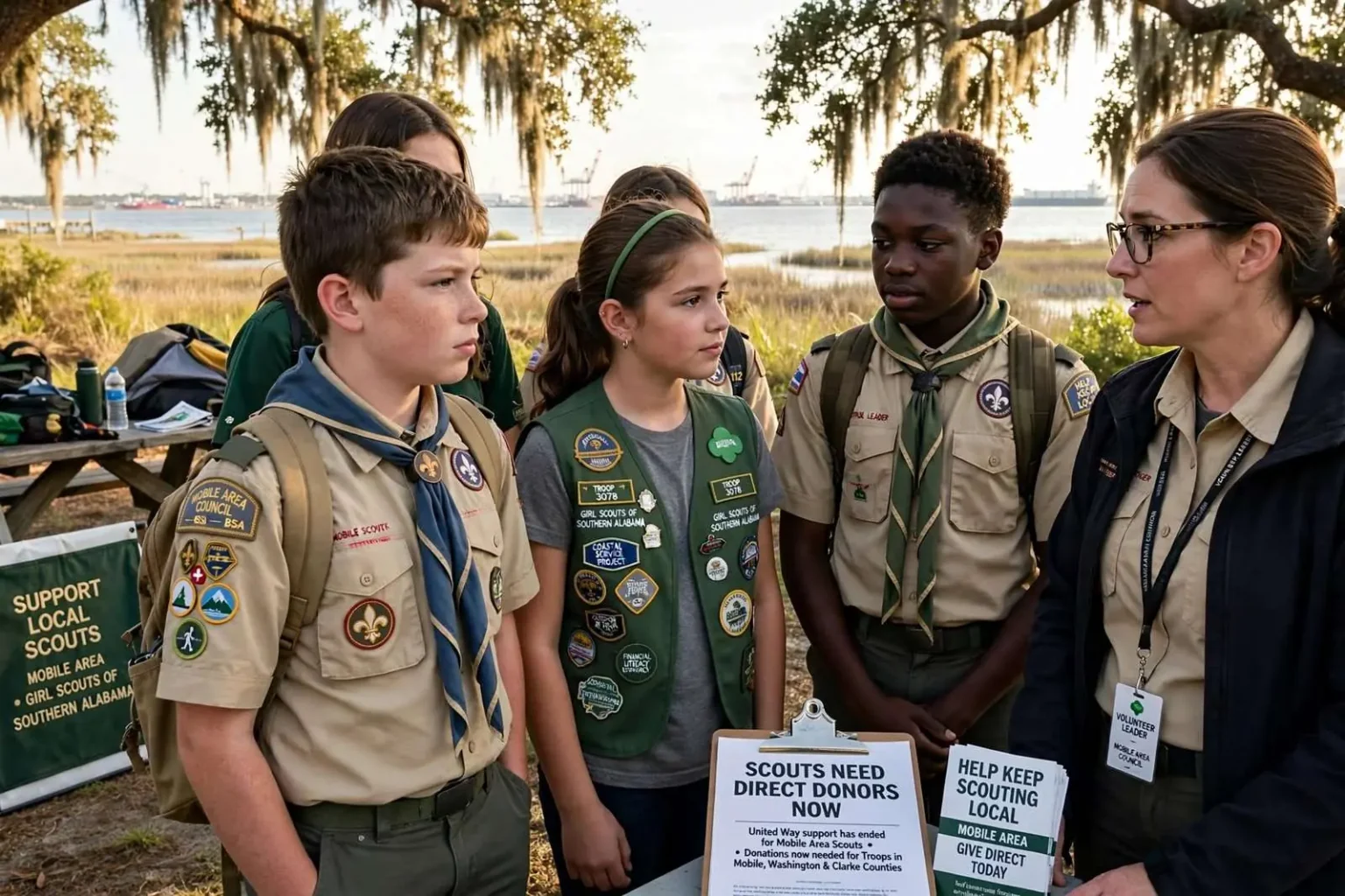 Illustration for the news story: Mobile-Area Scout Troops Look for New Donors After Losing United Way Support