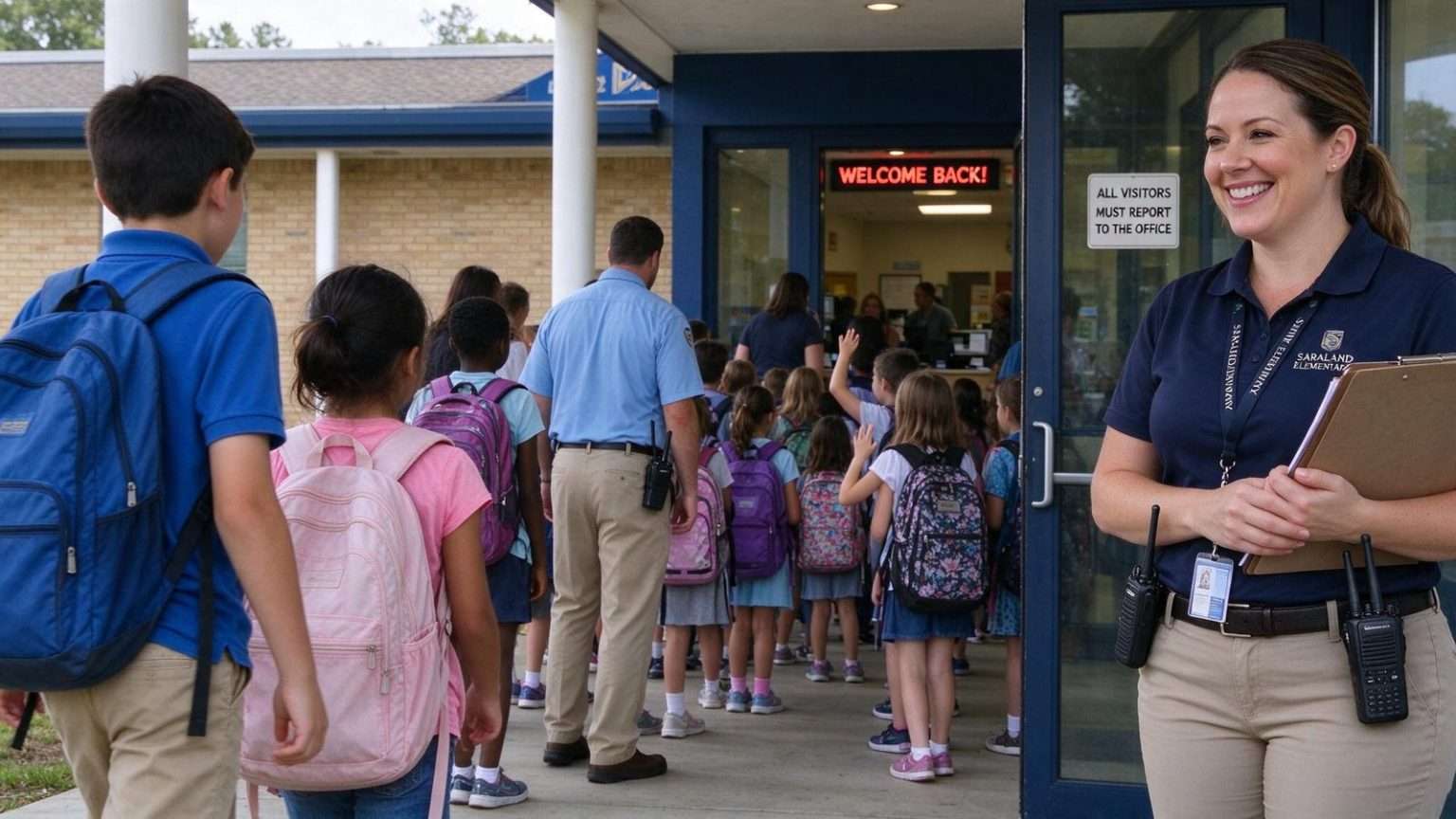 Illustration for the news story: Saraland Elementary Opens School Year with Focus on Safety