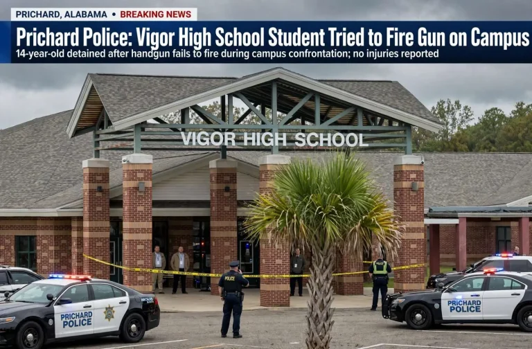 Illustration for the news story: Prichard Police: Vigor High School Student Tried to Fire Gun on Campus