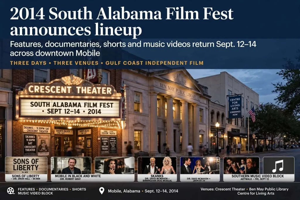 Illustration for the news story: 2014 South Alabama Film Fest announces lineup