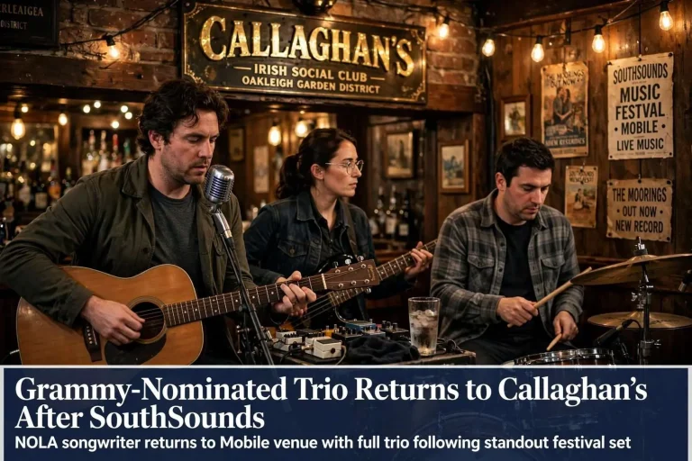Illustration for the news story: Andrew Duhon Brings His Grammy-Nominated Trio Back to Callaghan’s After SouthSounds