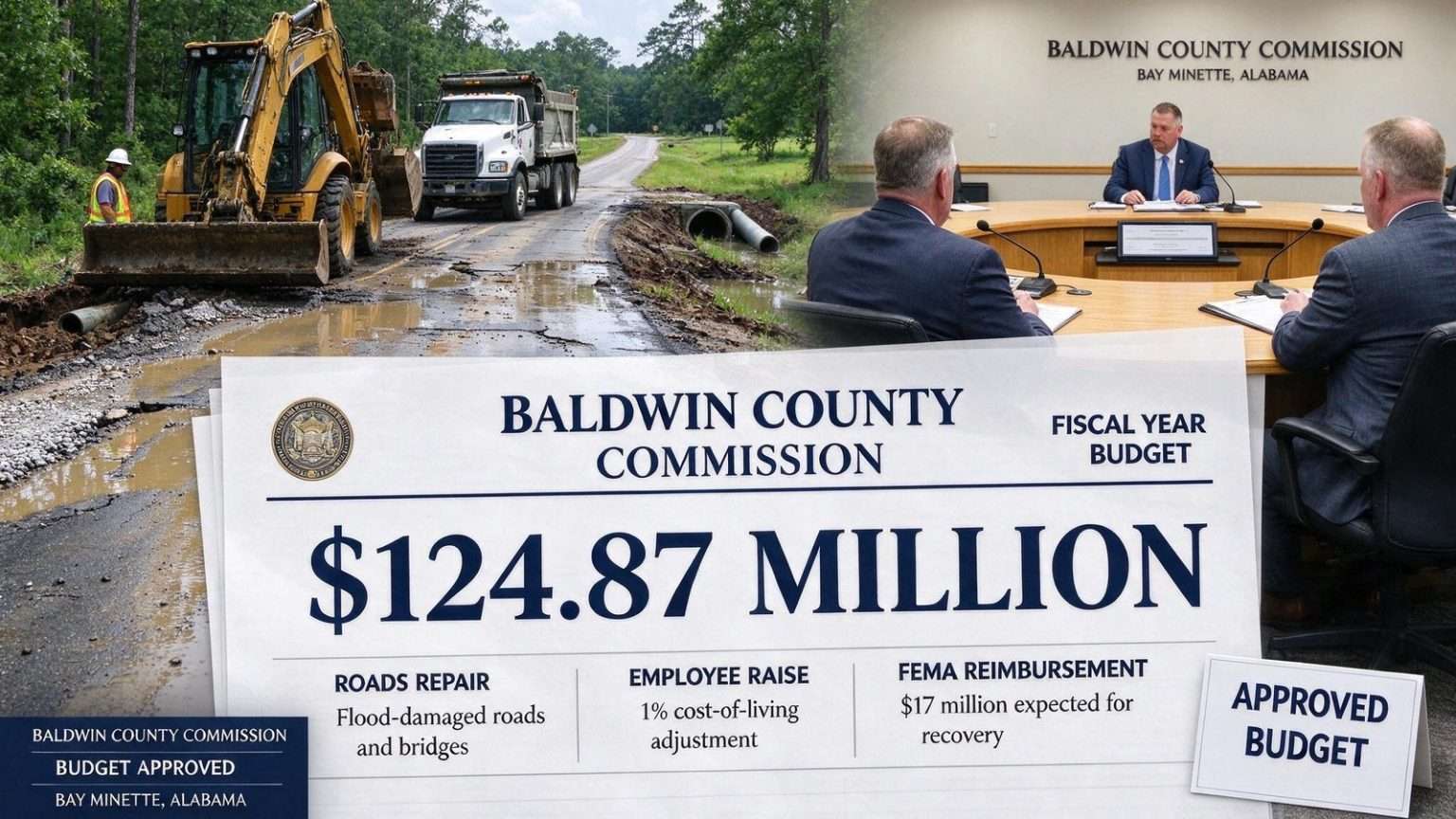 Illustration for the news story: Baldwin County Commission Approves $124.87 Million Budget