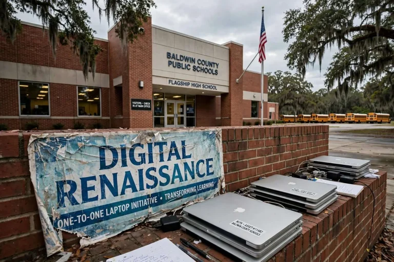 Illustration for the news story: Baldwin County Schools Move to Trademark ‘Digital Renaissance’ as Support Fades