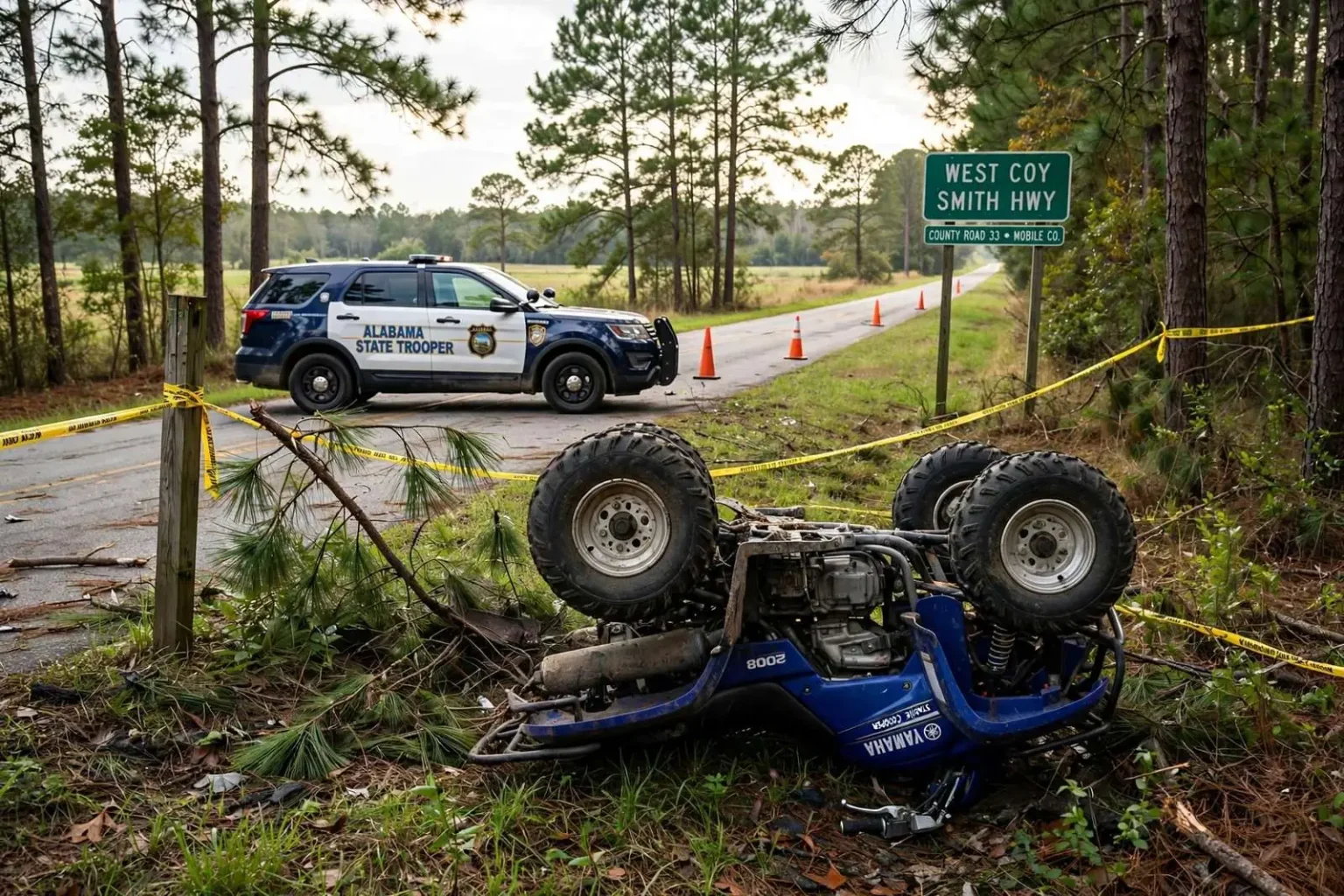 Illustration for the news story: Citronelle-Area ATV Crash Claims Life of 25-Year-Old Mobile County Man