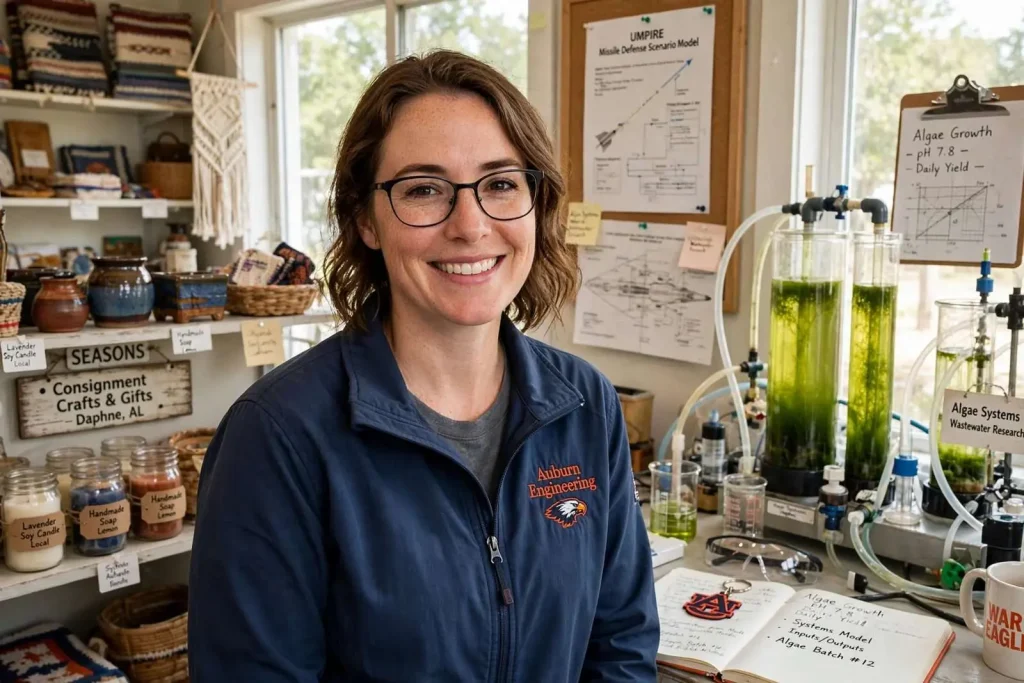 Illustration for the news story: Daphne Aerospace Engineer Trades Missile Defense for Homegrown Crafts and Algae Research