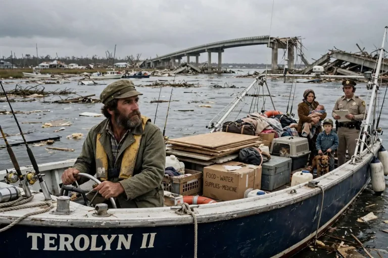 Illustration for the news story: Dauphin Island Ferry Captain Recalls Hurricane Frederic Aftermath