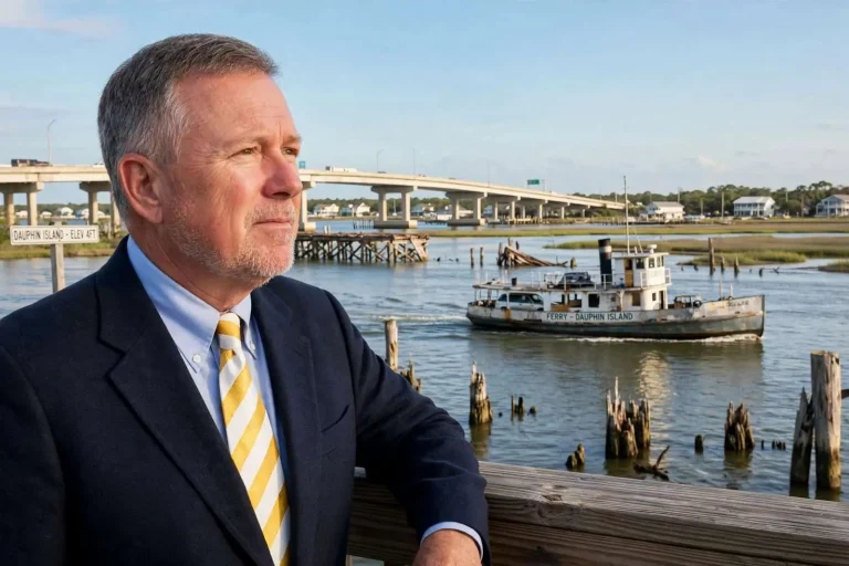 Illustration for the news story: For Dauphin Island’s Mayor, Hurricane Frederic Set a Course That Still Guides Him