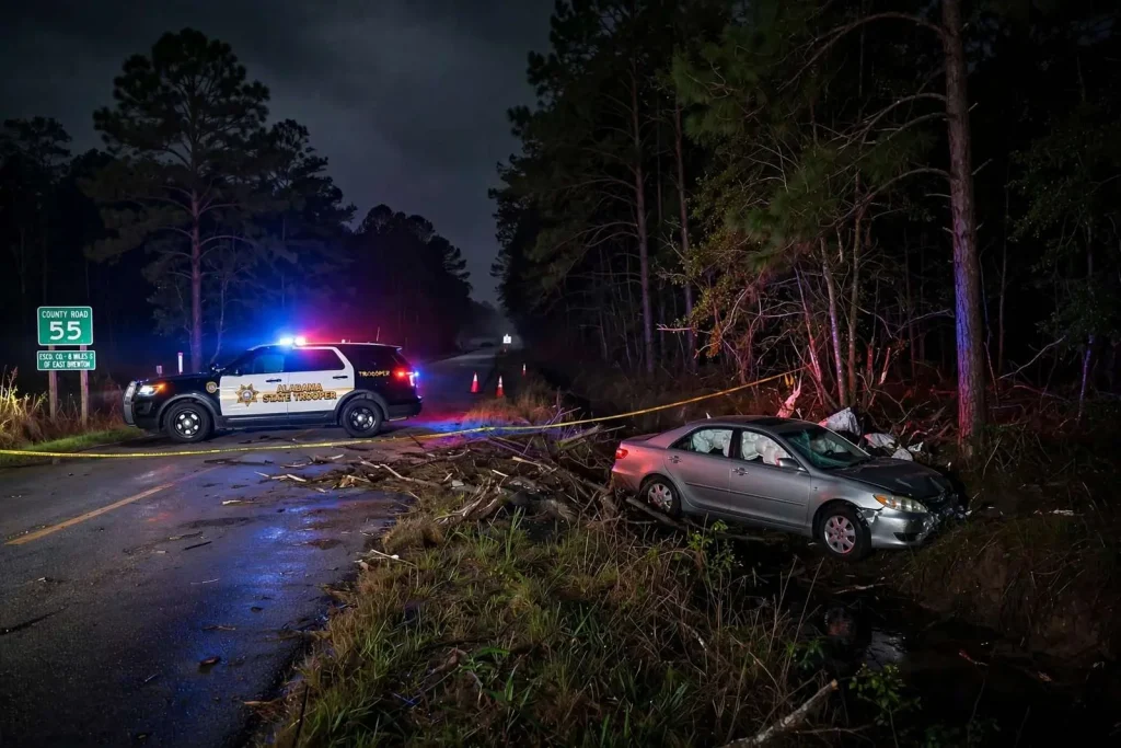 Illustration for the news story: Escambia County Crash Near East Brewton Kills Florida Driver