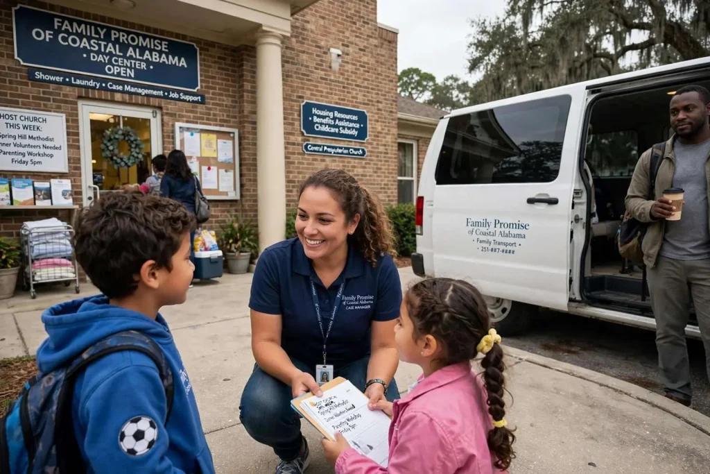 Illustration for the news story: Family Promise of Coastal Alabama Gives Homeless Families a Path Home