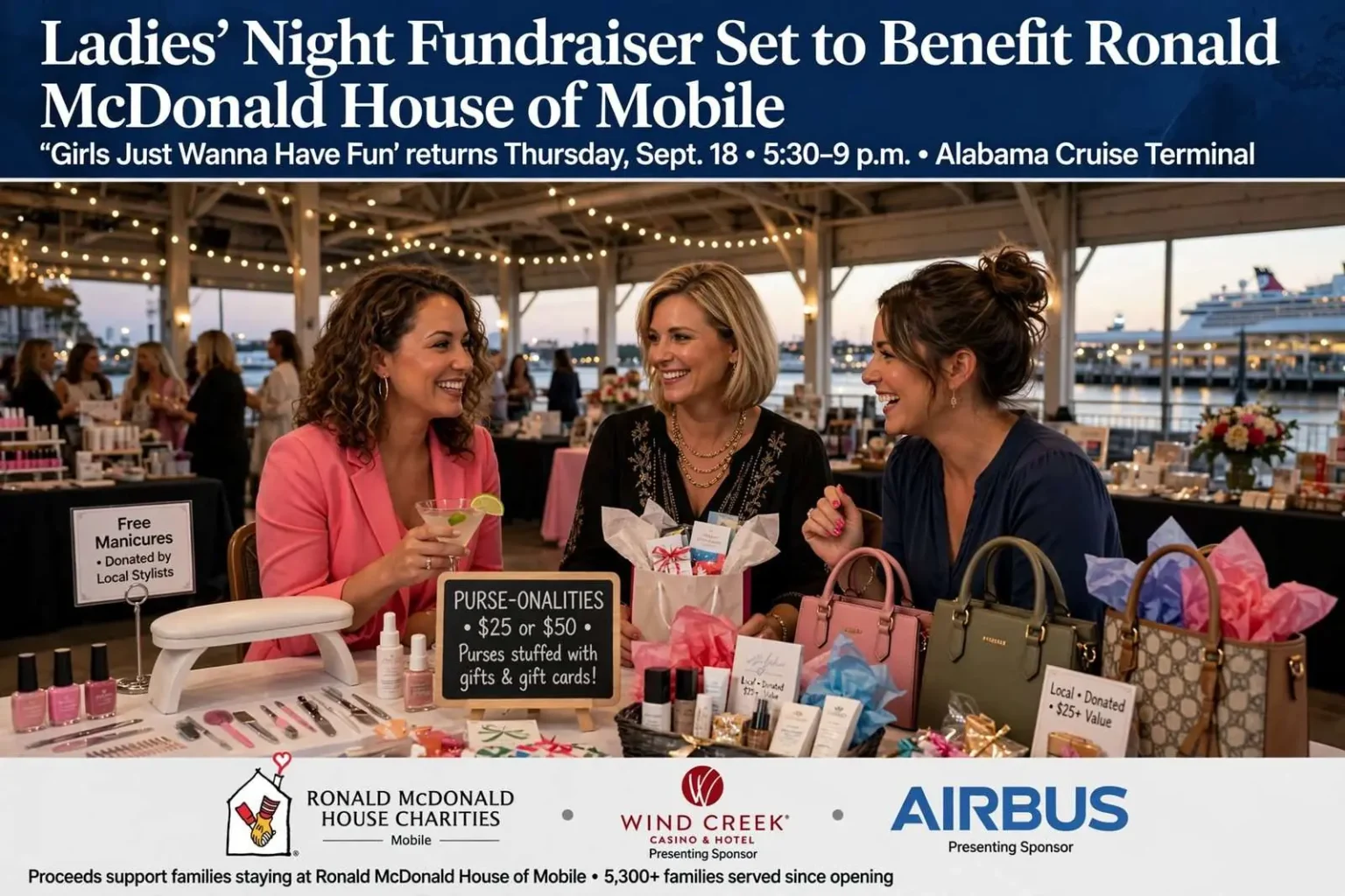 Illustration for the news story: Ladies’ Night Fundraiser Set to Benefit Ronald McDonald House of Mobile