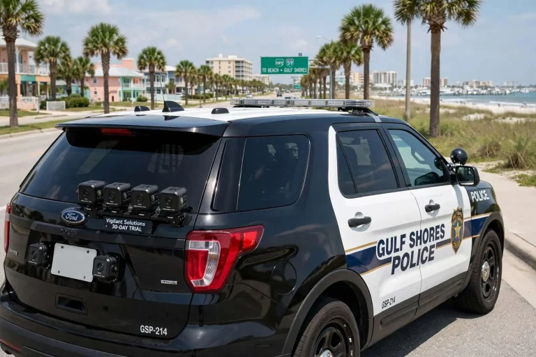 Illustration for the news story: Gulf Shores Police Test License-Plate Reading Cameras on Patrol Cars