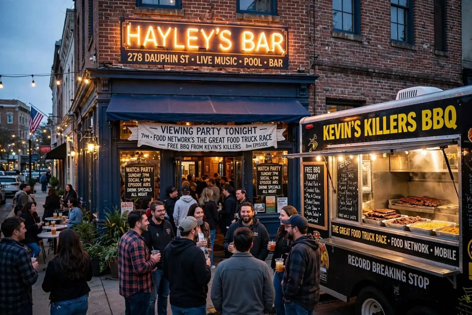 Illustration for the news story: Hayley’s Bar hosts Great Food Truck Race viewing party