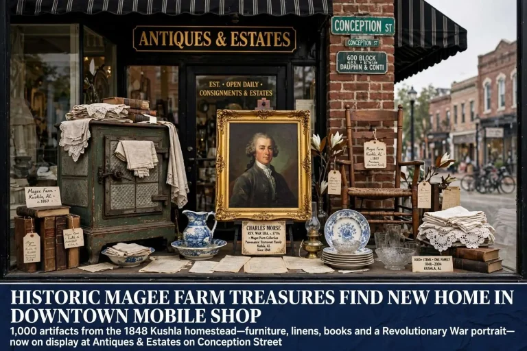 Illustration for the news story: Historic Magee Farm Treasures Find New Home in Downtown Mobile Shop