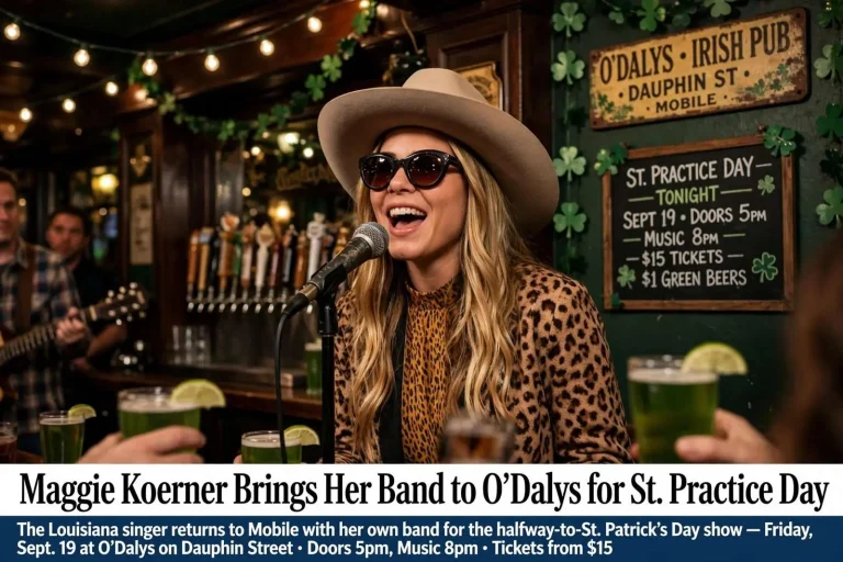 Illustration for the news story: Maggie Koerner brings her band to O’Dalys for St. Practice Day