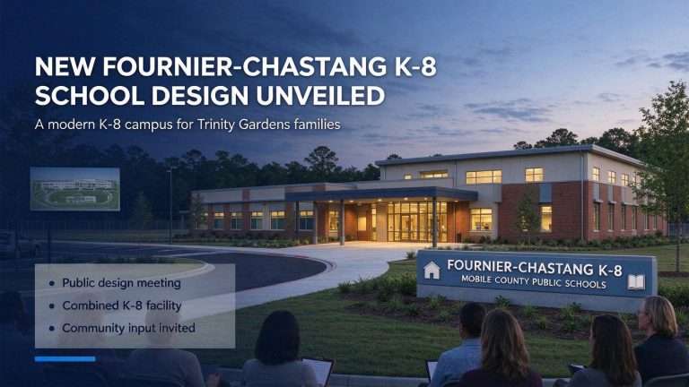 Illustration for the news story: Mobile County School Officials to Unveil Design for New Fournier-Chastang K-8