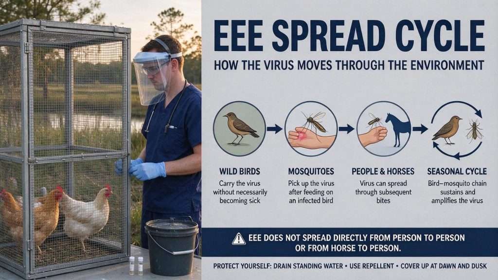 Illustration for the news story: Mobile County Health Officials Confirm Human Case of Eastern Equine Encephalitis